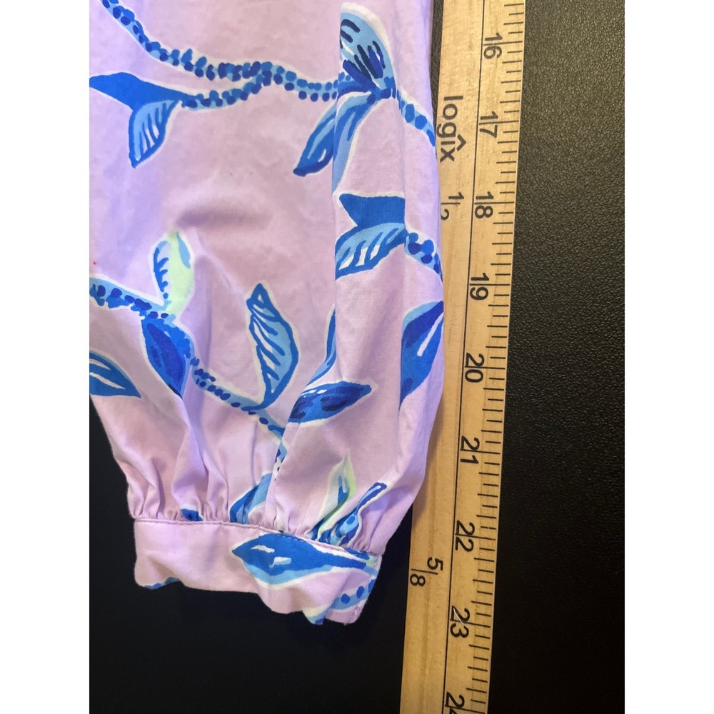 Lilly Pulitzer Kenna Top Small Purple Iris Floral Peplum Resort Preppy Blouse - Picture 8 of 11